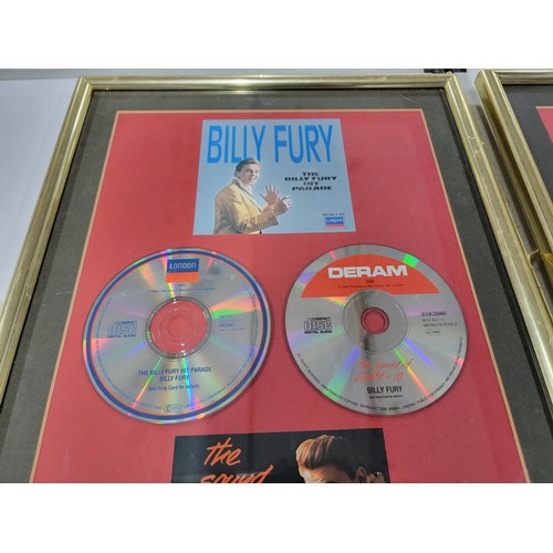 119 - 2x framed and glazed limited edition Billy Fury and Elvis compact disks and pictures both with Limte... 