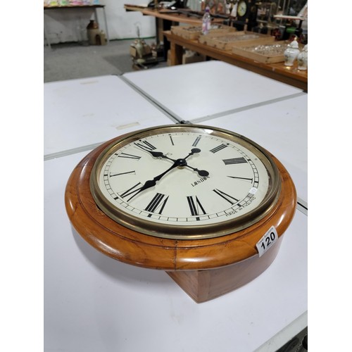 120 - Vintage postmasters clock in wood, movement has been removed and replaced with a quartz movement, gl... 