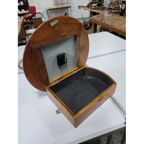 120 - Vintage postmasters clock in wood, movement has been removed and replaced with a quartz movement, gl... 