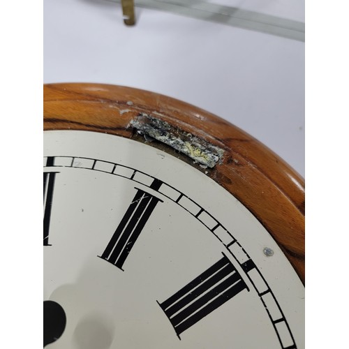 120 - Vintage postmasters clock in wood, movement has been removed and replaced with a quartz movement, gl... 