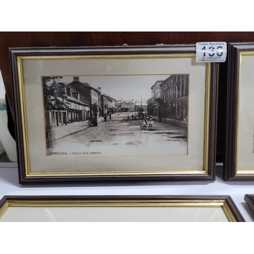 136 - 4x framed and glazed vintage photographs of Llanidloes inc Great Oak Street the market hall etc pict... 