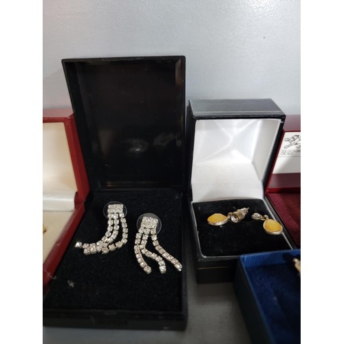 140 - Large quantity of boxed costume jewellery inc earrings, rings, faux pearl earrings etc