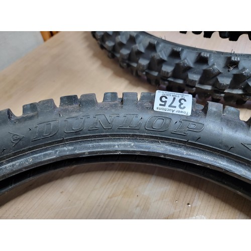 376 - Quantity of 4x scrambler tyres, 2x Dunlop Geomax MX3s sizes 100/90-19, 2x Michelin Cross Competition... 