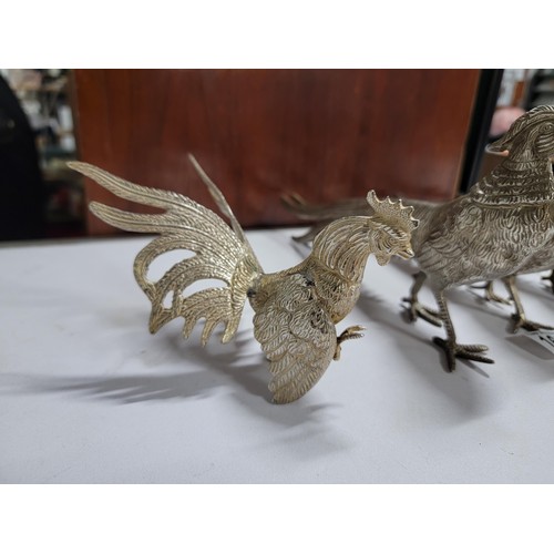 160 - Collection of bird formed table decorations inc 2x golden pheasants, 2x pheasants along with 2x ital... 