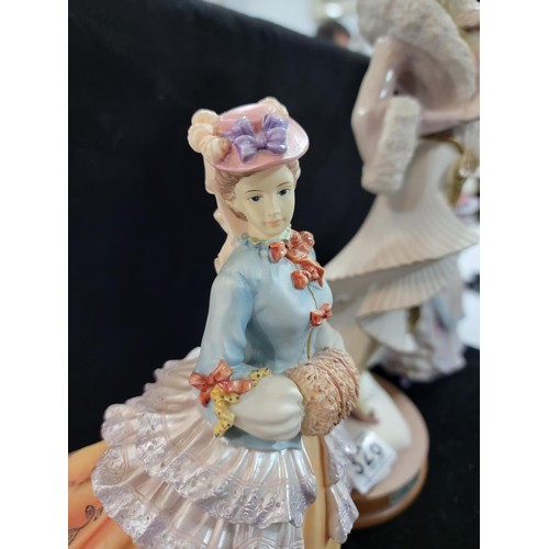 328 - Collection of 3x lady figurines inc Regancy Fine Arts 'Graceful', Leonardo Collection 'Victorian Ska... 