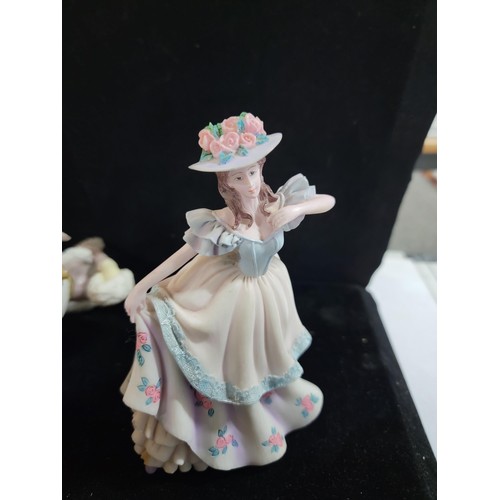 328 - Collection of 3x lady figurines inc Regancy Fine Arts 'Graceful', Leonardo Collection 'Victorian Ska... 