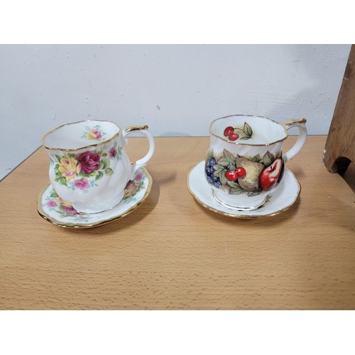 332 - Royal Imperial harlequin style part teaset inc 5x trios, cake plate, cup & saucer, sugar bowl and mi... 