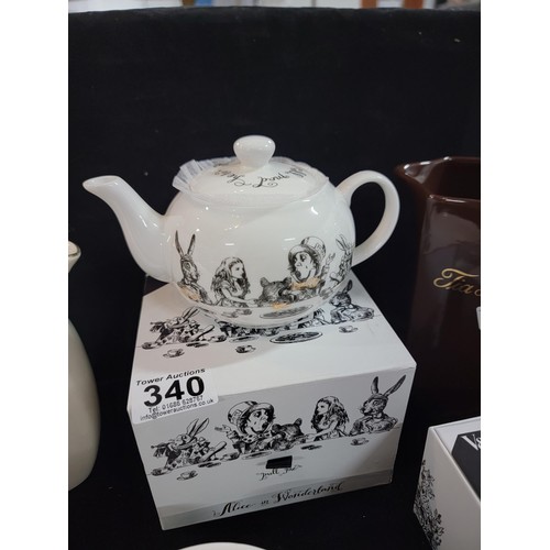 340 - Collection of collectables inc a boxed Alice in Wonderland mad hatters tea party boxed teapot and bo... 