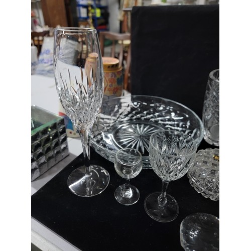 350 - Large quantity of collectables inc cut glass crystal bowls, wine glasses, a Ringtons Tea ornament gl... 