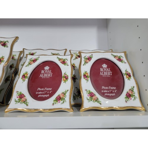 353 - Quantity of 8x Royal Albert Old country roses ceramic picture frames, all in good condition no chips... 