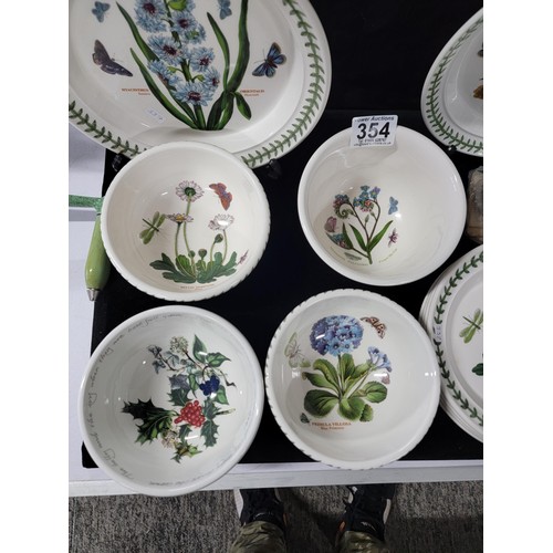 354 - Quantity of collectables inc 10x pieces of Portmeirion pottery items inc plates and bowls, along wit... 