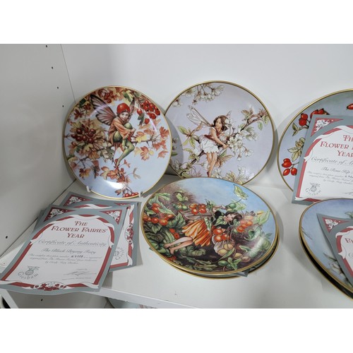 356 - Collection of 12x The Flowers Of The Year china plates designed by Cicely Mary Barker, all with COA'... 