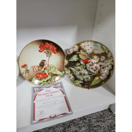 356 - Collection of 12x The Flowers Of The Year china plates designed by Cicely Mary Barker, all with COA'... 