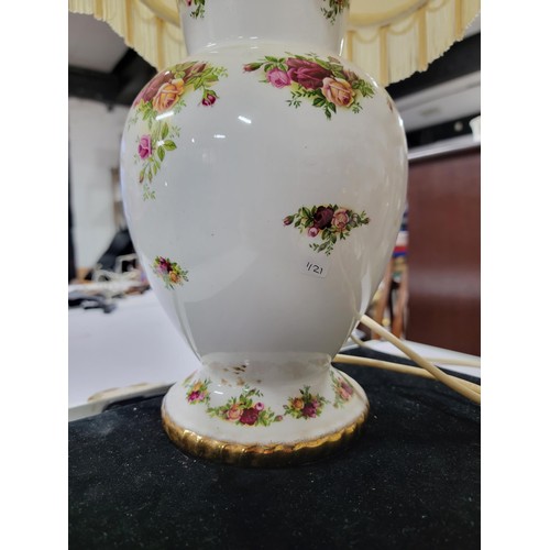 360 - Royal Albert Old Country Roses ceramic telephone along with a tall Royal Albert Old Country Roses ta... 