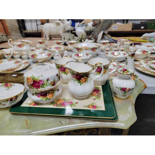 366 - Very large collection of 97 pieces of Royal Albert Old Country Roses dinner coffee set tea set inc p... 