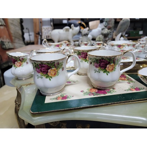 366 - Very large collection of 97 pieces of Royal Albert Old Country Roses dinner coffee set tea set inc p... 