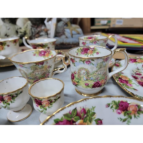 366 - Very large collection of 97 pieces of Royal Albert Old Country Roses dinner coffee set tea set inc p... 