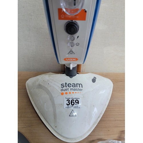 369 - Vax steam duet master, complete with spare pads and accessories