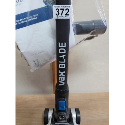 372 - Vax blade cordless vacuum cleaner 24v complete with accessories and charger