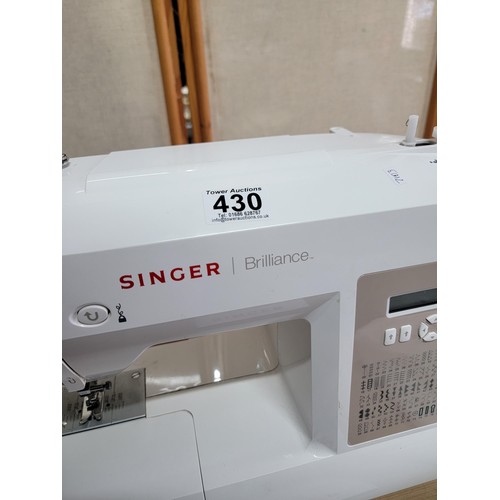 430 - Modern Singer Brilliance sewing machine in good working order complete with cover