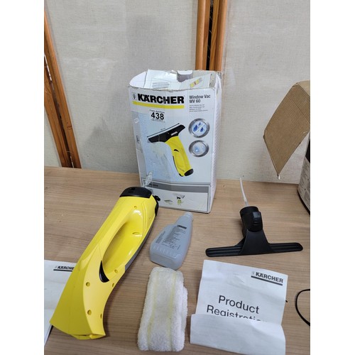 438 - Karcher window vac complete with instructions and a Hozelock small garden sprayer