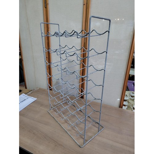 439 - 35 division galvanised wine rack in good order