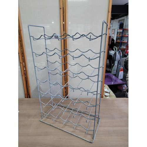 439 - 35 division galvanised wine rack in good order