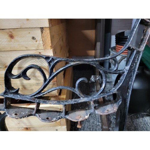 443 - Pair of cast iron bench ends good and heavy ready for new timbers