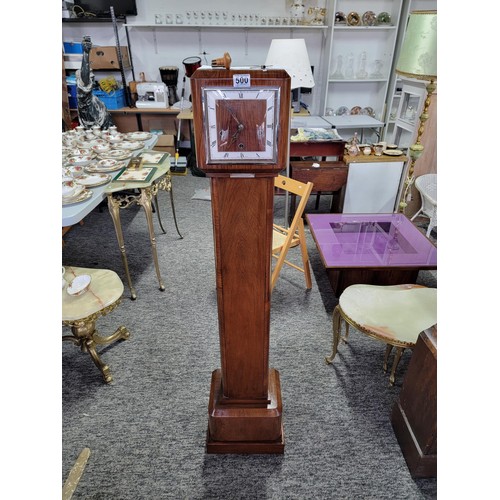 500 - Enfield Granddaughter clock chiming on gone rods complete with its unusual cylinder type pendulum  i... 