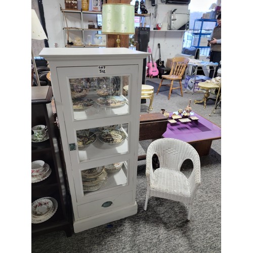 512 - Old larder cabinet painted with three tiers glass sides and vented with one drawer to base. Plus a C... 