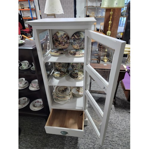 512 - Old larder cabinet painted with three tiers glass sides and vented with one drawer to base. Plus a C... 