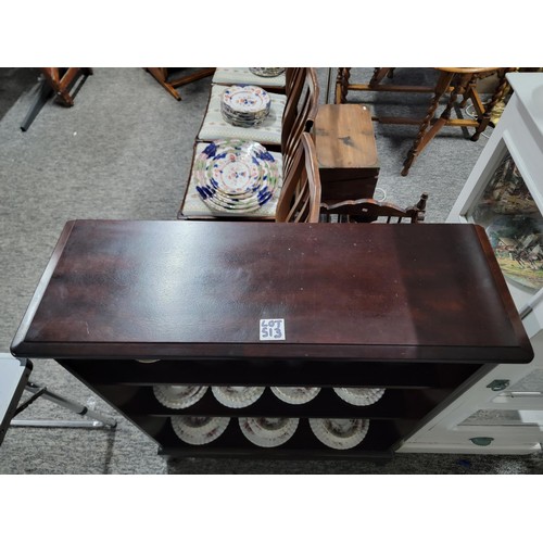 513 - Mahogany three tier bookshelf Stag in good order and solid construction, standing at 100cm high, 81c... 