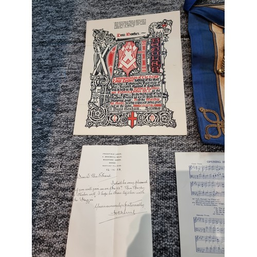 131 - Large qty of Masonic regalia to include 2x Masonic aprons one marked for London, a rose croix degree... 