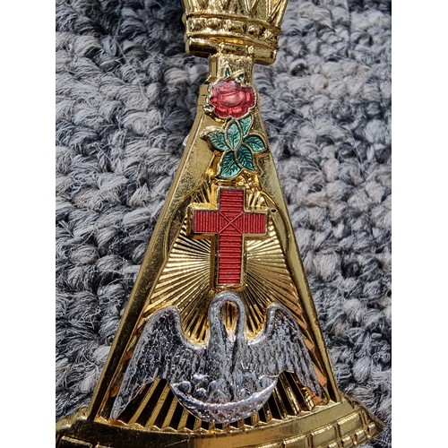 131 - Large qty of Masonic regalia to include 2x Masonic aprons one marked for London, a rose croix degree... 