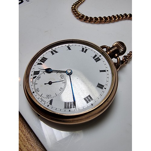 270 - Hallmarked 9ct. yellow gold pocket watch by Buren with a 15 jewel, movement complete with a hallmark... 