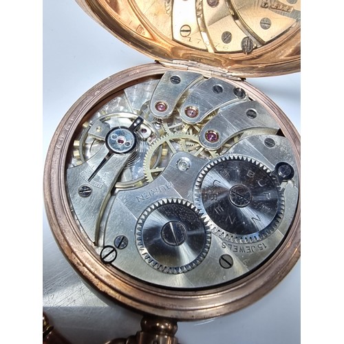 270 - Hallmarked 9ct. yellow gold pocket watch by Buren with a 15 jewel, movement complete with a hallmark... 