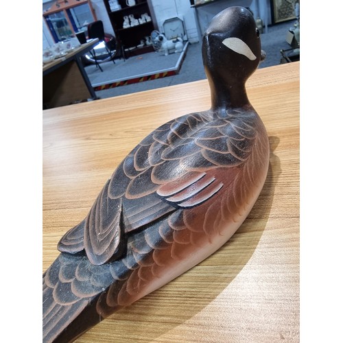 282 - 3x good quality solid wood hand painted decoy ducks, two are by benchmark, made in Hong Kong. The ot... 