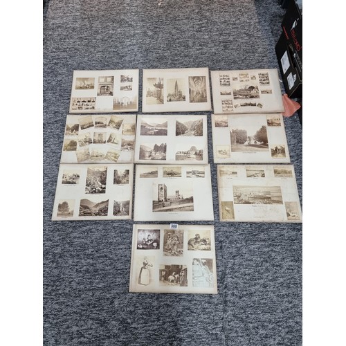 308 - Large qty of vintage and antique photographs, double side mounted on 10 cards to include photographs... 