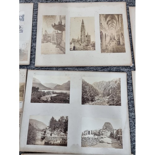 308 - Large qty of vintage and antique photographs, double side mounted on 10 cards to include photographs... 