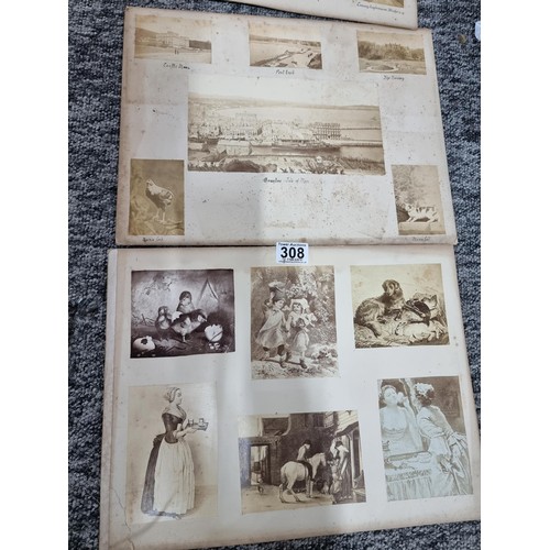 308 - Large qty of vintage and antique photographs, double side mounted on 10 cards to include photographs... 