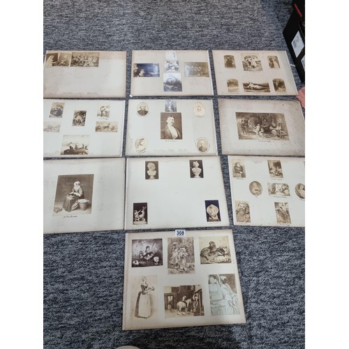 308 - Large qty of vintage and antique photographs, double side mounted on 10 cards to include photographs... 