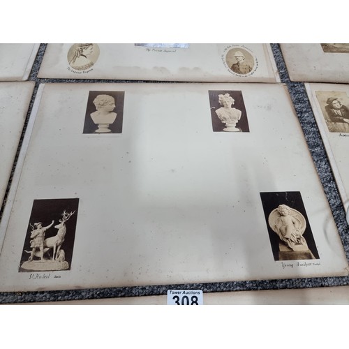 308 - Large qty of vintage and antique photographs, double side mounted on 10 cards to include photographs... 