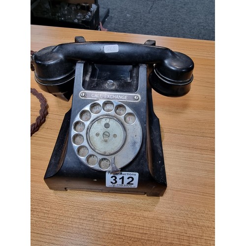 312 - Vintage GPO 312L Bakelite telephone with a plaque marked 