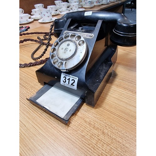 312 - Vintage GPO 312L Bakelite telephone with a plaque marked 