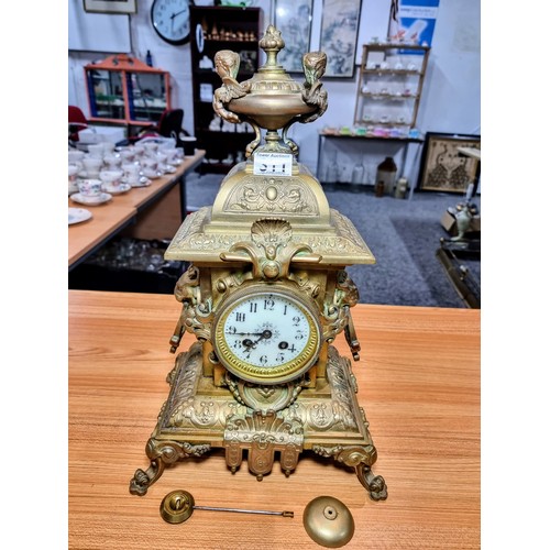 311 - Fine quality large impressive Ormolu bronze bracket clock presenting excellent ornate detail includi... 