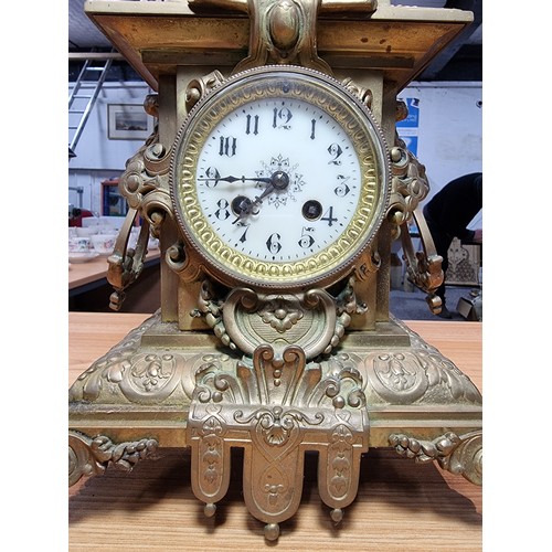 311 - Fine quality large impressive Ormolu bronze bracket clock presenting excellent ornate detail includi... 