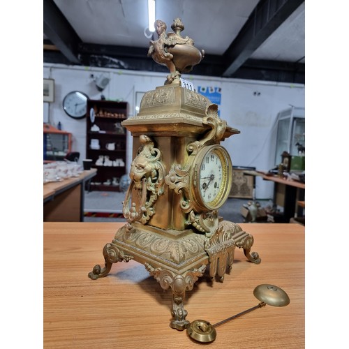 311 - Fine quality large impressive Ormolu bronze bracket clock presenting excellent ornate detail includi... 