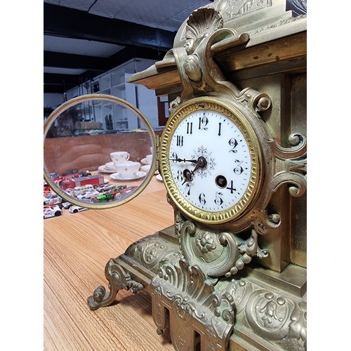 311 - Fine quality large impressive Ormolu bronze bracket clock presenting excellent ornate detail includi... 