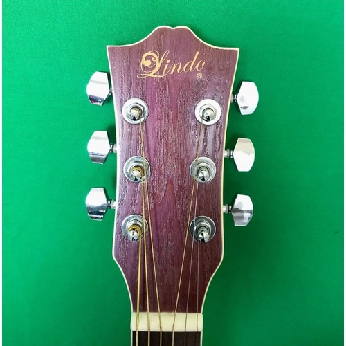 313 - Lindo Willow full size 4/4 purple electro acoustic guitar, model LDG-675/BL. In excellent condition ... 