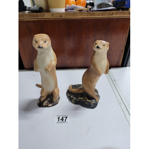 150 - 6x  Purbeck Pottery items inc Otters both in good order both signed to the base, 4x Purbeck studio P... 